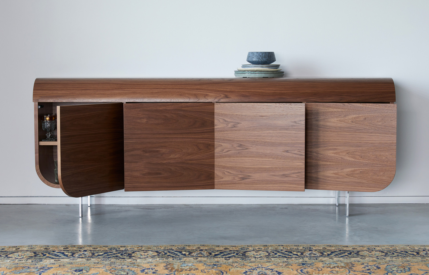 dressoir noten 4-deurs