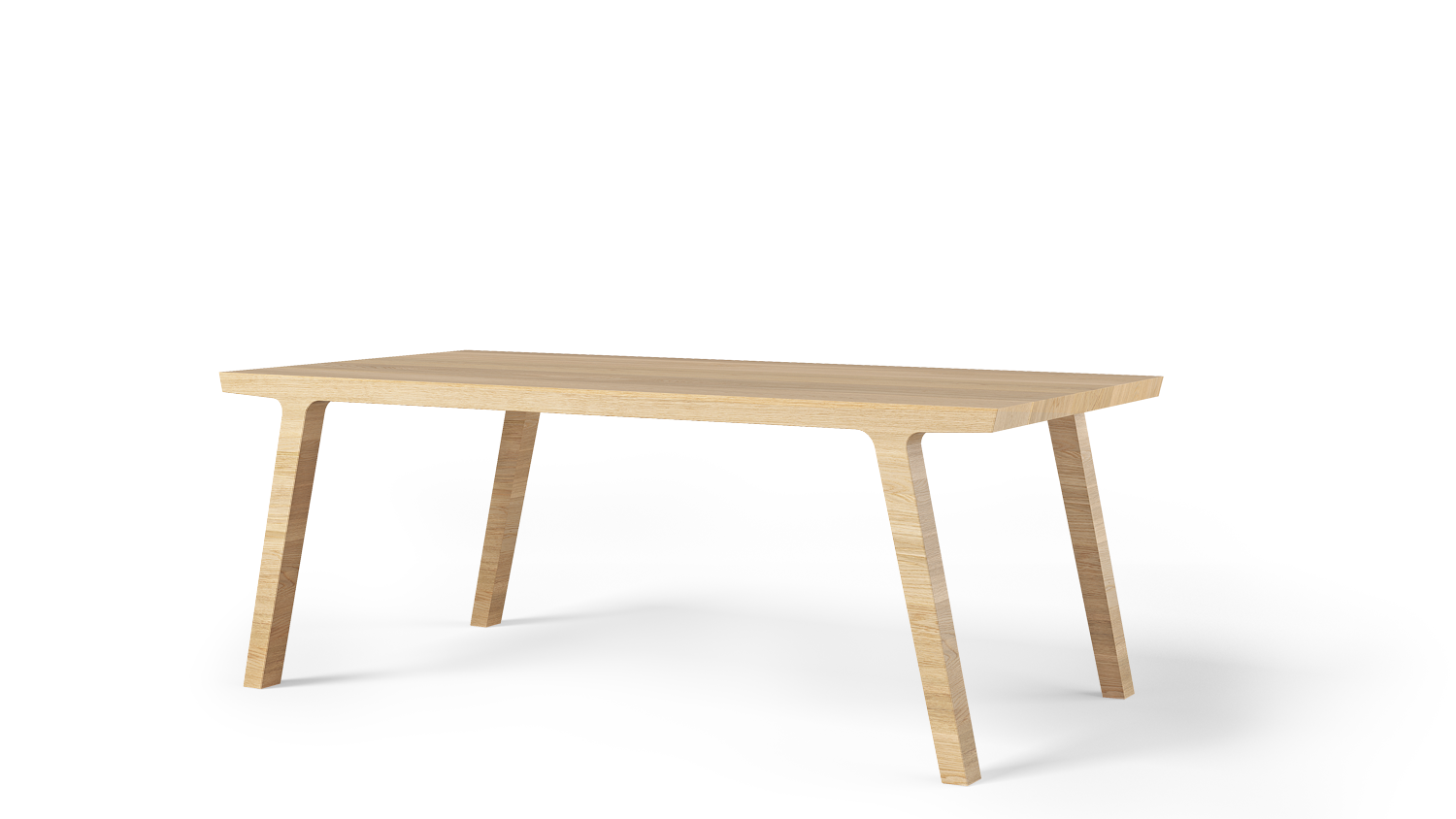 Eettafel in eiken in 200 x 100cm