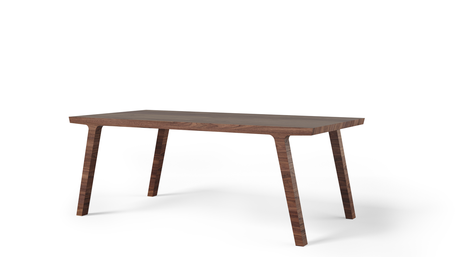 Eetkamertafel in noten in 200 x 100cm