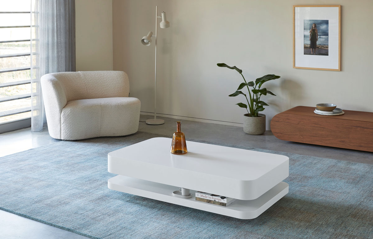 Witte salontafel rechthoekig